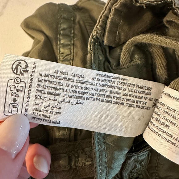 Abercrombie Fitch 2000’s Utility Cargo Pants Sz 24 Olive Green Drawstring Ankle - Picture 15 of 16